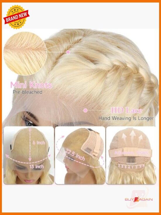 200 Density 13x6 HD Lace Front Wig Human Hair Body Wave Glueless Pre Plucked